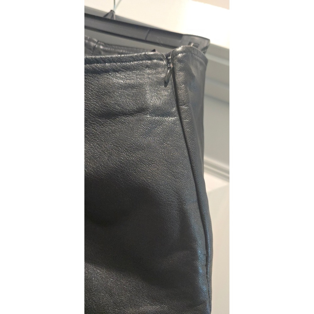 Pierre Cardin Options II Black Genuine Leather Pants High Waist Size 18W 741794P - Picture 5 of 6